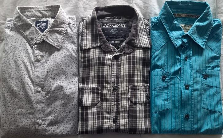 Drie herenhemden maat S/M, Kleding | Heren, Overhemden, Zo goed als nieuw, Ophalen of Verzenden