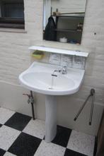 lavabo op voet in porselein, Doe-het-zelf en Bouw, Ophalen, Gebruikt, Inox, Wastafel