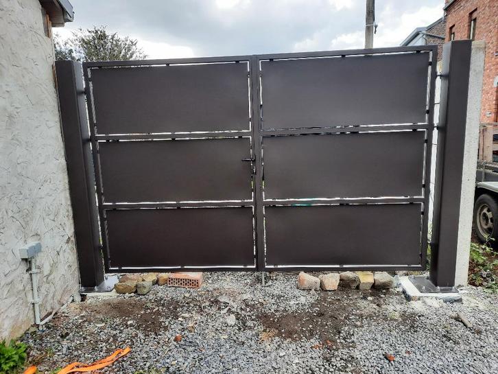 Portail, Jardin & Terrasse, Portes de jardin, Neuf, Portail battant, Acier, 200 cm ou plus, 200 cm ou plus, Enlèvement