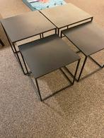4 bijzettafeltjes, Ophalen of Verzenden, Zo goed als nieuw, Vierkant, Metaal of Aluminium