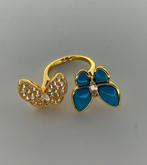 Vintage dubbele vlinderring, Handtassen en Accessoires, Ringen, Ophalen of Verzenden, Nieuw, Goud, Goud