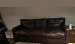 Lederen salon 3 en 2 zit -vintage, Huis en Inrichting, Zetels | Zetels, Ophalen, Driepersoons, Leer, Zo goed als nieuw
