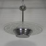 Art deco hanglamp met glazen schijf, jaren 30, Enlèvement ou Envoi