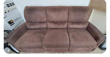 3-zits fauteuilbank in nubuck  beschikbaar voor biedingen