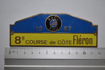 PLAQUE EMAILLEE CALANDRE 8è COURSE DE COTE FLERON 1967 LIEGE beschikbaar voor biedingen