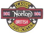 Patch Norton Classic British Motorcycles - 81 x 62 mm, Hobby en Vrije tijd, Nieuw, Ophalen of Verzenden, Hotfix applicaties