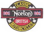 Écusson Norton Classic British Motorcycles - 81 x 62 mm, Enlèvement ou Envoi, Appliques Hotfix, Neuf