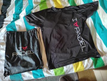 T-shirt padel mannen nieuw en ongedragen met rugzakje beschikbaar voor biedingen