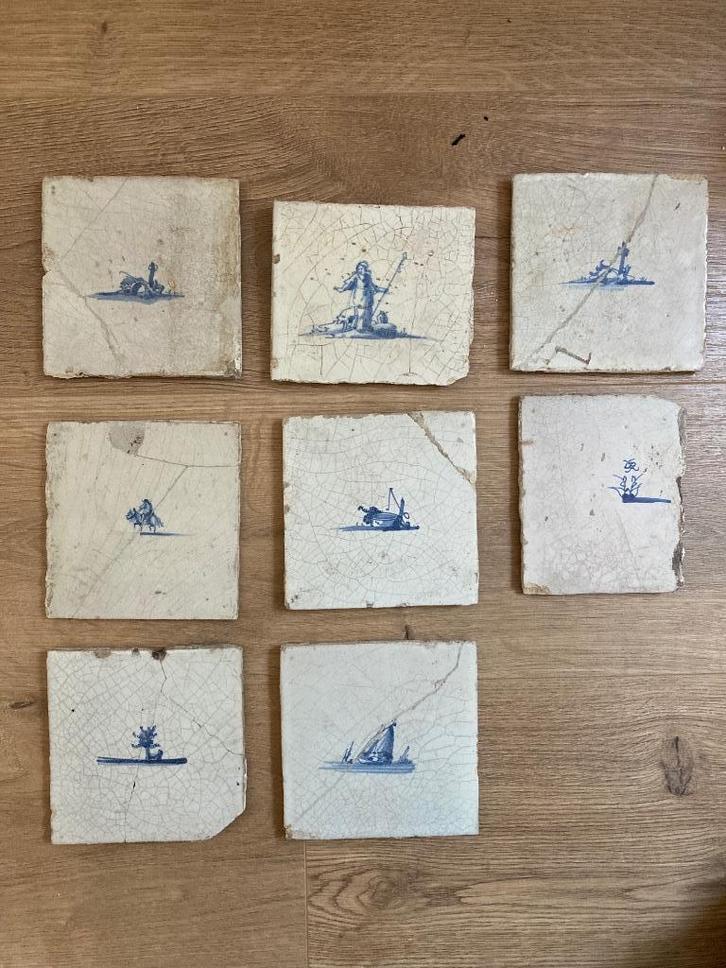 Handgeschilderde Delftse tegels, Antiek en Kunst, Curiosa en Brocante, Ophalen