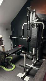 Home gym (power & pull-up station, chest press, dumbbells,.), Ophalen, Krachtstation, Zo goed als nieuw, Metaal