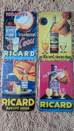 Lot 4 Plaques Ricard Vintage – Tôle Métal – Déco Bar / Garag, Verzamelen, Telefoonkaarten, Ophalen of Verzenden