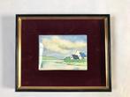 1970s geëmailleerd landschap Claude Le Petit schilderij, Verzenden