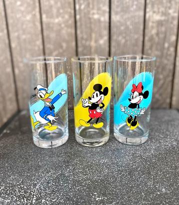 Set van 3 autenthieke Disneyglazen in perfecte staat, Verzamelen, Glas en Drinkglazen, Ophalen of Verzenden, Zo goed als nieuw