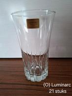 Set van 21 Vintage Luminarc glazen – Made in France, Ophalen of Verzenden, Zo goed als nieuw, Waterglas