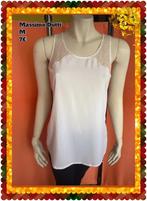 Topje dames 38. Massimo Dutti, Sans manches, Taille 38/40 (M), Comme neuf, Blanc