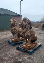 Grote leeuwen oud roest look, Tuin en Terras, Ophalen of Verzenden, Nieuw, Beton, Dierenbeeld