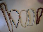 Vijf vintage kralenkettingen, Ophalen, Zo goed als nieuw, Rood, Kunststof