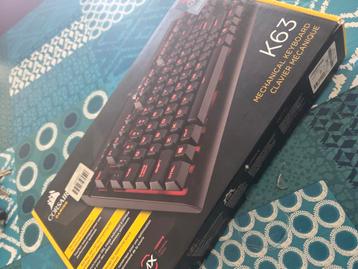 Corsair K63, Azerty, Comme neuf, Enlèvement, Filaire