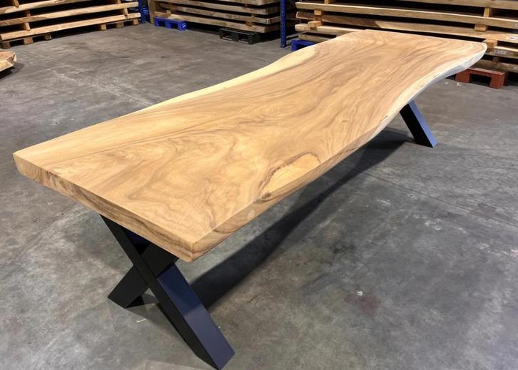 Boomstamtafel, Huis en Inrichting, Tafels | Eettafels, Nieuw, 50 tot 100 cm, 200 cm of meer, Vijf personen of meer, Rechthoekig