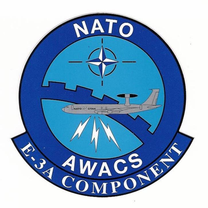 NATO Sticker #01 Boeing B707 Awacs E-3A Component 9,7x9,7, Verzamelen, Militaria | Algemeen, Luchtmacht, Overige typen, Ophalen of Verzenden