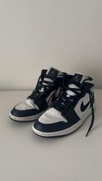 Jordan 1 Mid White Metallic Gold Obsidian, Kleding | Heren, Ophalen, Zo goed als nieuw