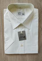 Nieuw ecru herenhemd met korte mouwen maat 43-44, Ophalen, Andere, Beige, Nieuw