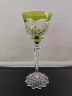 Val Saint Lambert - Wijnglas Verrept - groen - 22cm, Ophalen of Verzenden