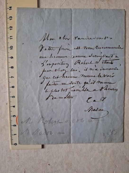 Eigenhandig geschreven brief door Jean-Baptiste Madou, Antiek en Kunst, Antiek | Boeken en Manuscripten, Ophalen of Verzenden