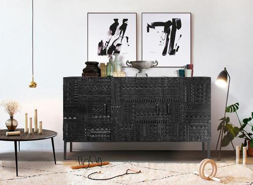 Buffet en manguier massif, Huis en Inrichting, Kasten | Dressoirs, Zo goed als nieuw, 150 tot 200 cm, Metaal, Ophalen