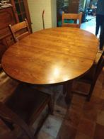 Uitschuifbare eettafel met 4 stoelen, Huis en Inrichting, Ophalen, Gebruikt, Klassiek, Vier personen