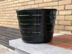 Sierpot zwart 28 cm hoog, Tuin en Terras, Bloembakken en Plantenbakken, Steen, Tuin, Rond, Minder dan 30 cm