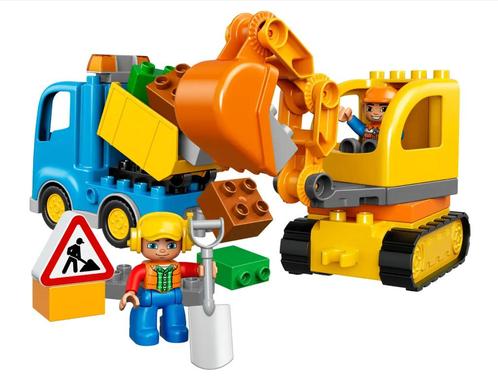 LEGO DUPLO 10812 Le camion et la pelleteuse (usagé), Kinderen en Baby's, Speelgoed | Duplo en Lego, Zo goed als nieuw, Duplo, Complete set