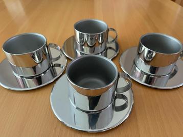Zepter - Set van 4 roestvrijstalen koffiekopjes beschikbaar voor biedingen
