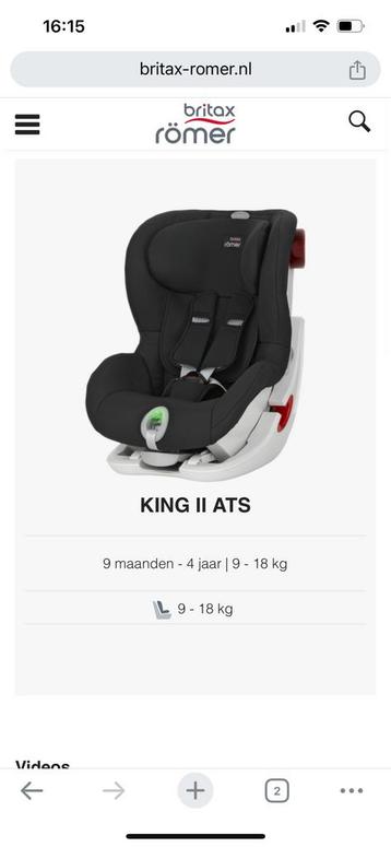Britax romer king 2 autostoel in goede staat 
