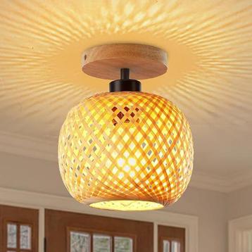 Plafondlamp bamboe SNELLE GRATIS LEVERING, Verzenden, Nieuw, Hout