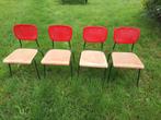 vintage schoolstoelen 4 st, Ophalen, Gebruikt, Overige kleuren, Vintage