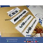 W204 W205 C63 AMG LOGO SET ZWART EMBLEMEN SET Mercedes C KLA, Auto-onderdelen, Gebruikt, -, Ophalen of Verzenden, -