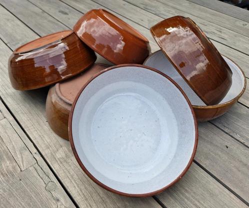 6 Vintage aardewerken ovenschalen, Antiek en Kunst, Antiek | Keramiek en Aardewerk, Ophalen