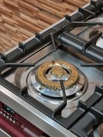 🔥Luxe Fornuis Boretti 80 cm rood + rvs 5 pits 1 oven, 60 cm of meer, 5 kookzones of meer, Vrijstaand, 90 tot 95 cm