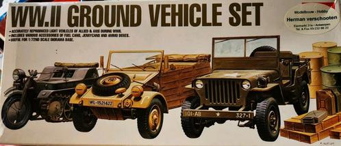 WW II ground vehicle set, academy 1/72, Hobby en Vrije tijd, Modelbouw | Auto's en Voertuigen, Nieuw, Auto, 1:50 of kleiner, Overige merken