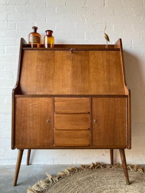 Retro vintage mid-century secretaire, Huis en Inrichting, Kasten | Secretaires, Gebruikt, Ophalen of Verzenden