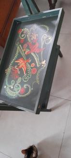 Petite table bois  pliable décoration fleurs, Jardin & Terrasse, Enlèvement, Utilisé