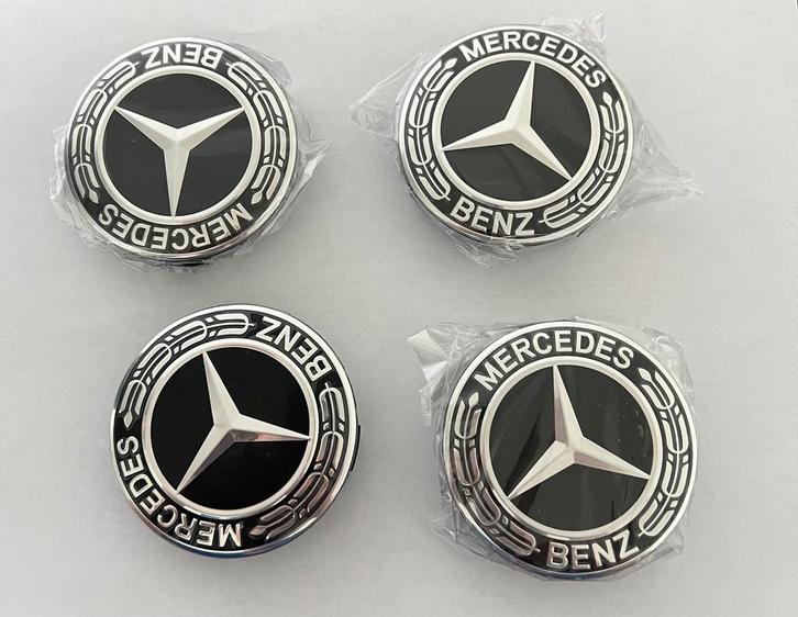 Mercedes Benz wiel naafdoppen naafkap wieldop centre cap75mm, Auto diversen, Wieldoppen, Nieuw, Ophalen of Verzenden