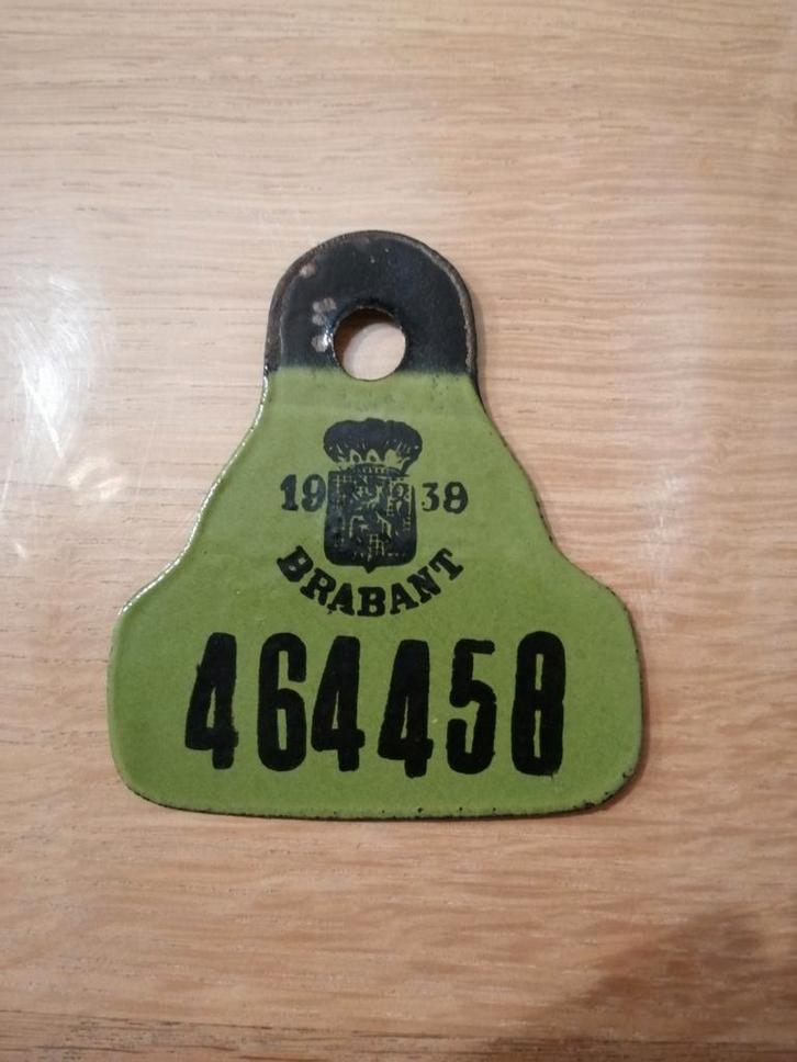 Taksplaat in emaille Brabant 1938, Antiquités & Art, Curiosités & Brocante, Enlèvement ou Envoi