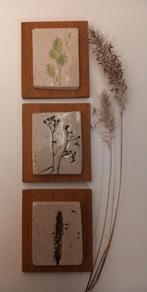 Set Keramiek tegel op merbau-hout wanddecoratie Handgemaakt, Hobby en Vrije tijd, Ophalen of Verzenden