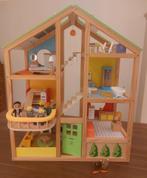 Volledig gemeubileerd poppenhuis Hape, Kinderen en Baby's, Ophalen, Zo goed als nieuw, Poppenhuis