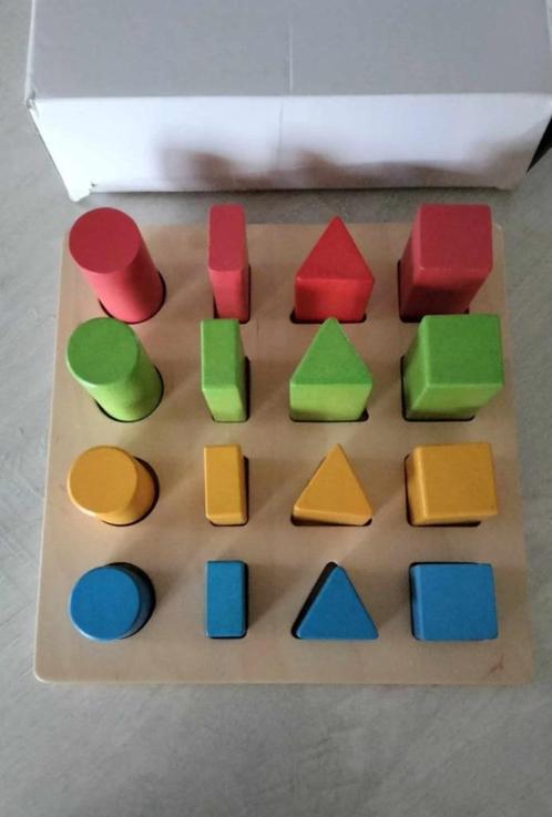 sorteerbord geometrisch / houten speelgoed, Kinderen en Baby's, Speelgoed | Educatief en Creatief, Zo goed als nieuw, Bouwen, Puzzelen