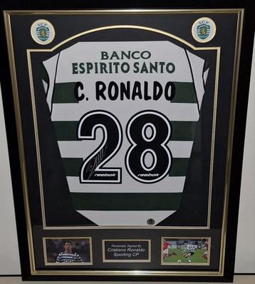 Cristiano Ronaldo gesigneerd Sporting Lissabon shirt met coa beschikbaar voor biedingen