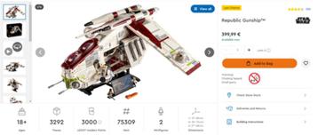 Lego Star Wars gunship 75309