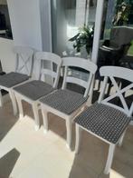 4 houten stoelen met bijhorende kussentjes te koop!, Tuin en Terras, Ophalen of Verzenden, Zo goed als nieuw